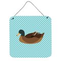 Micasa Khaki Campbell Duck Blue Check Wall or Door Hanging Prints, 6 x 6 in. MI229797